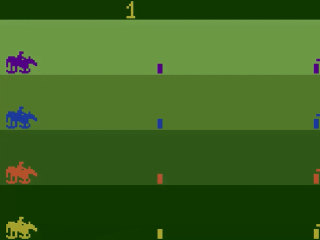 Steeplechase title screen for Atari 2600